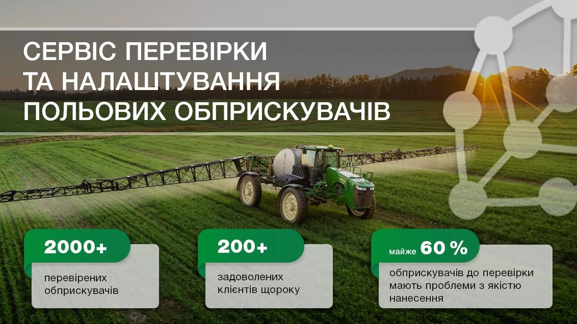 Сервіс перевірки та налаштування польових обприскувачів