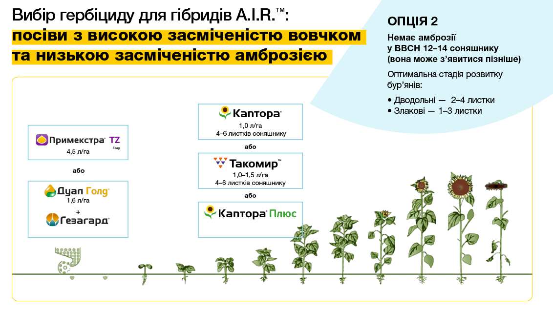 Вибір гербіцидів для гібридів A.I.R.™